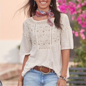 Sundance Cream Embroidered Blouse